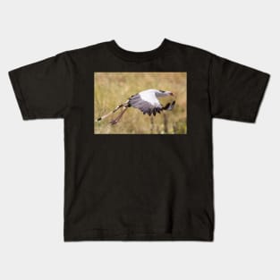 Secretary Bird in flight Kids T-Shirt